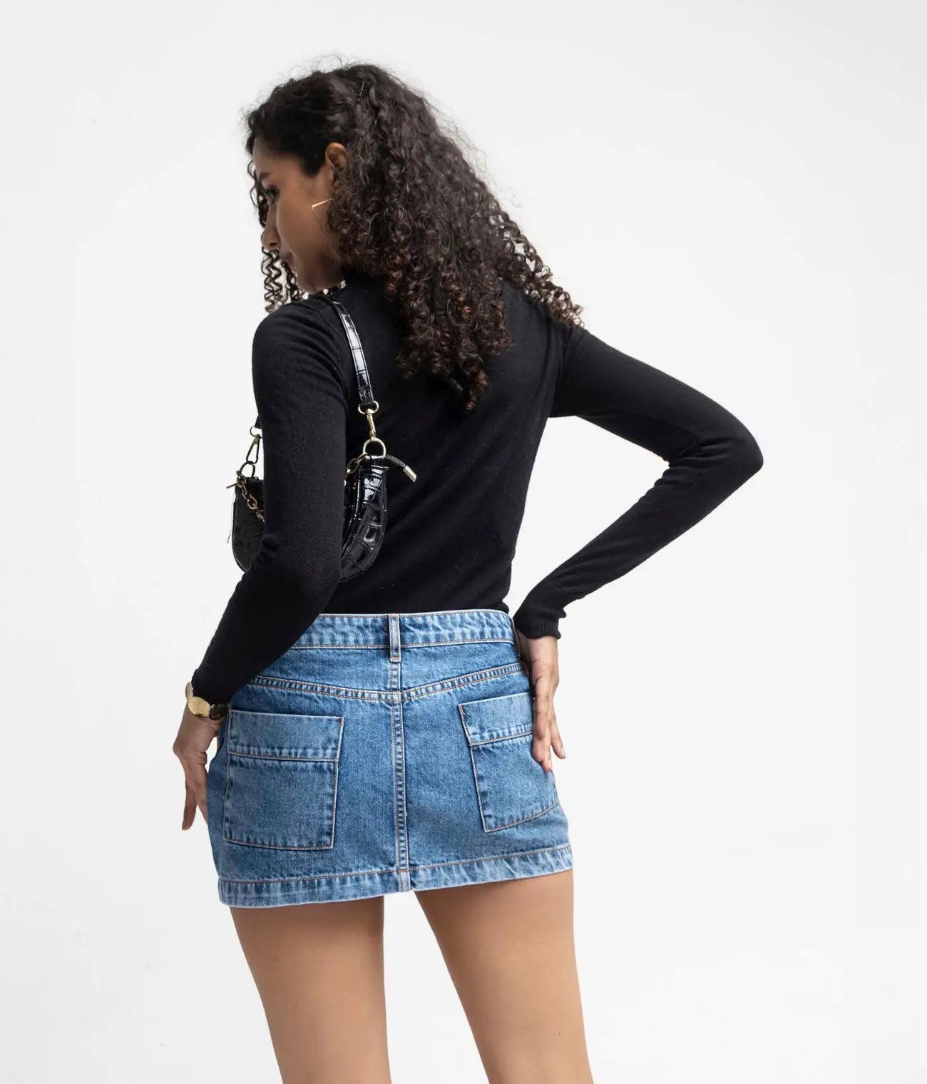 Turn Up Waistband Skirt