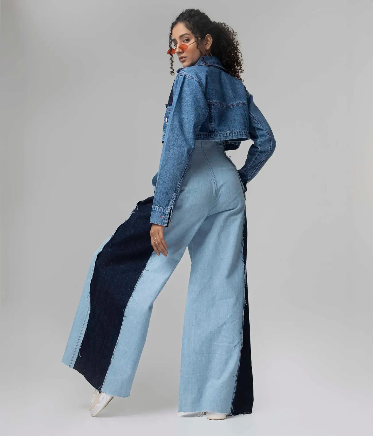 Wide Leg Panel Jeans