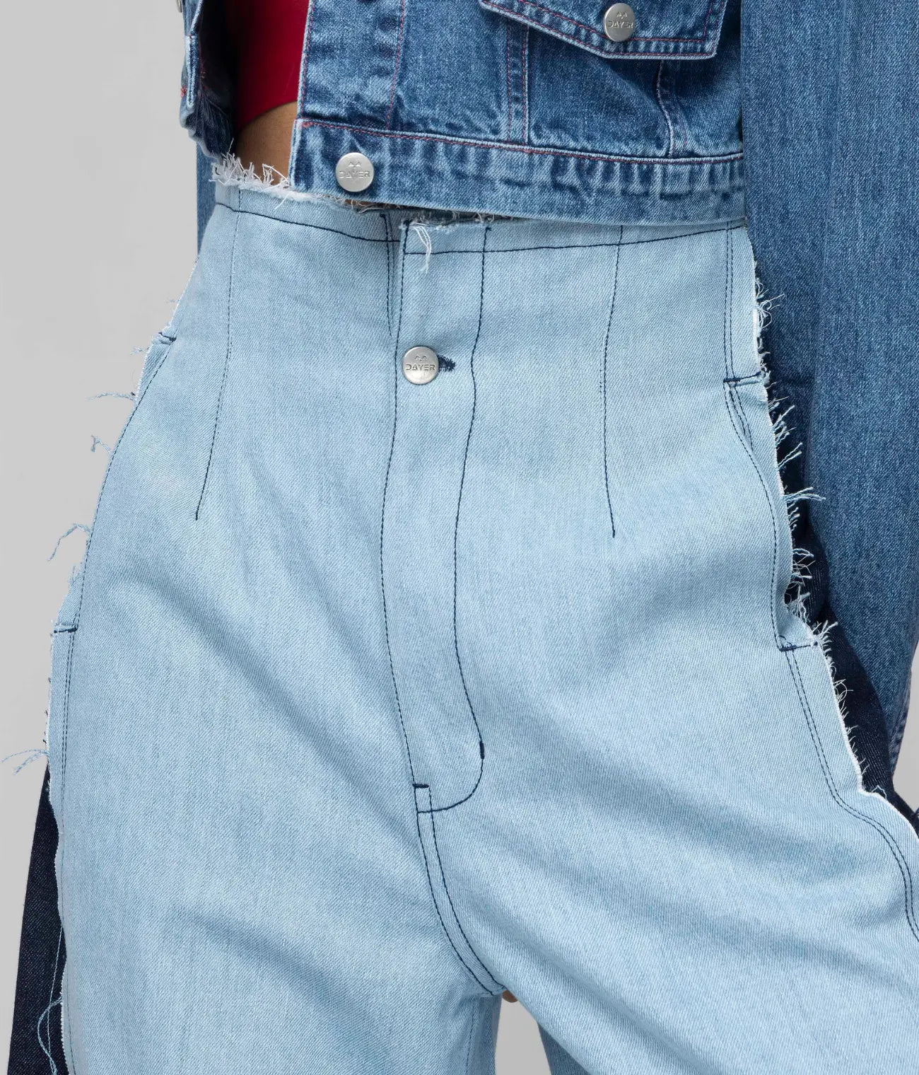 Wide Leg Panel Jeans