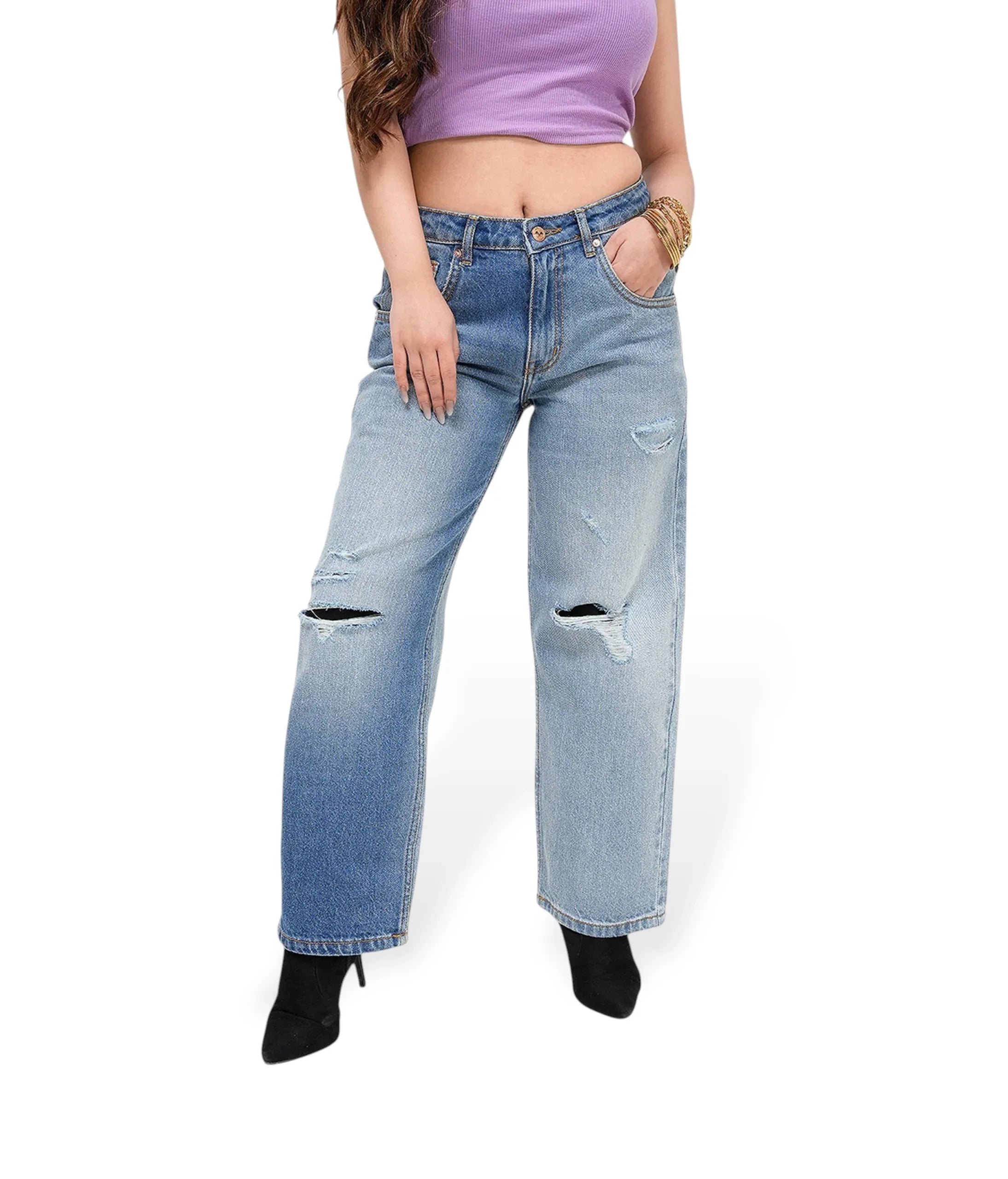 Light Blue denim Ripped Jeans