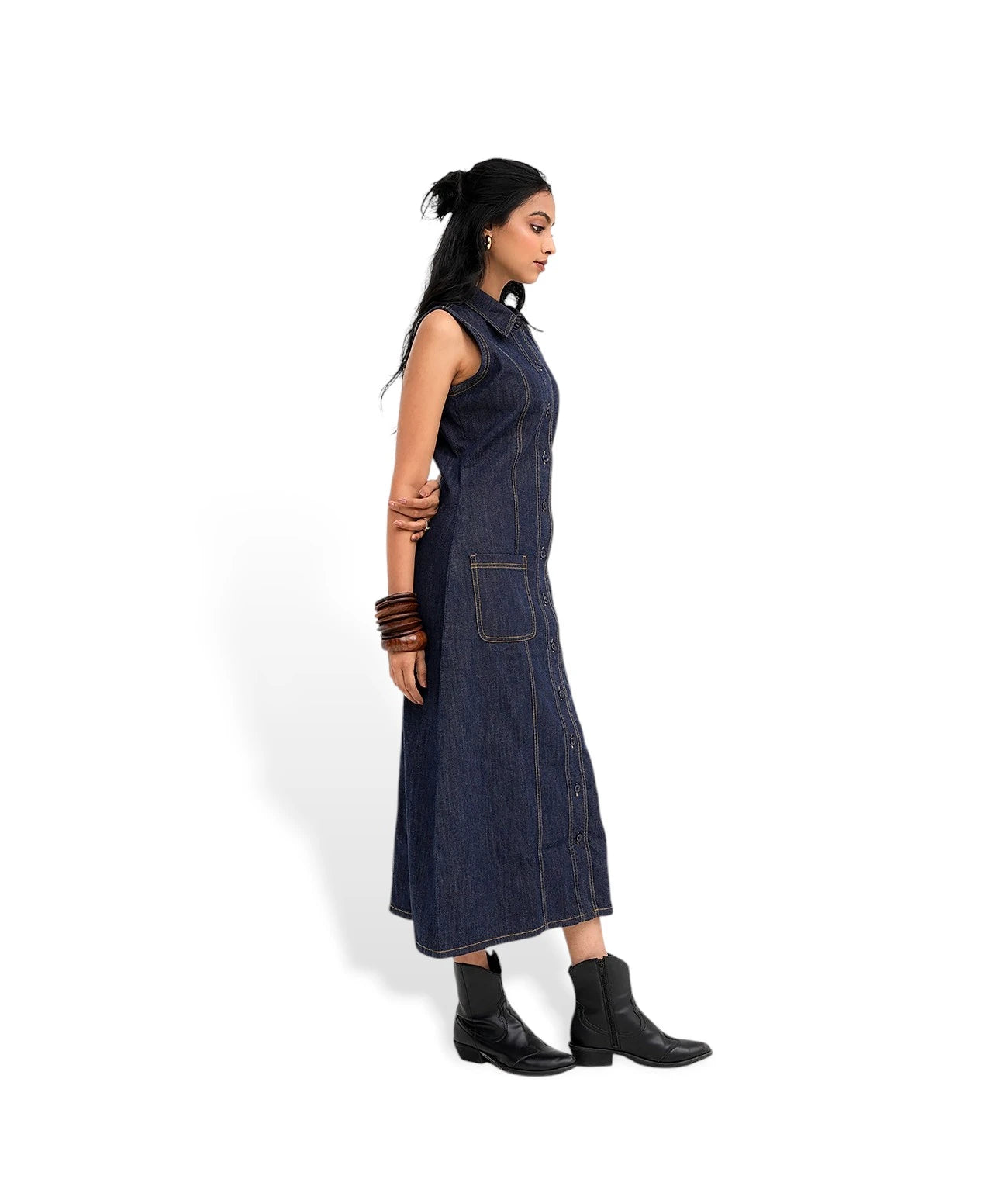 90s Denim Long Dress