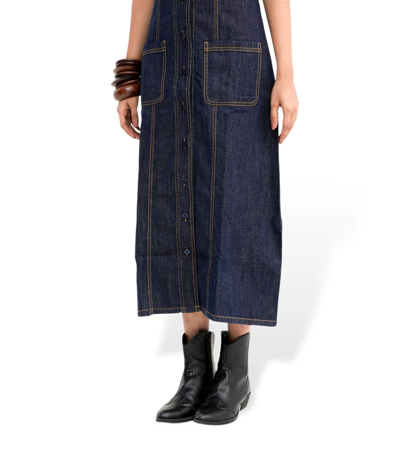 90s Denim Long Dress
