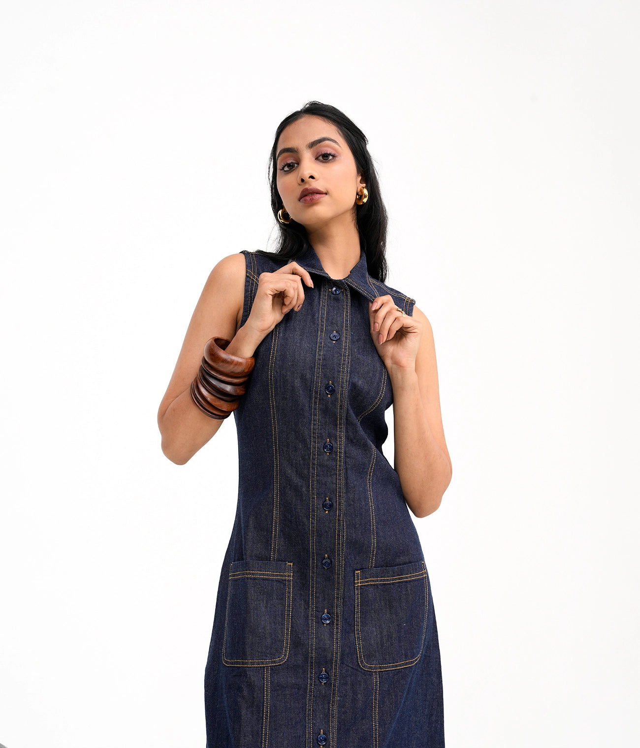 90s Denim Long Dress