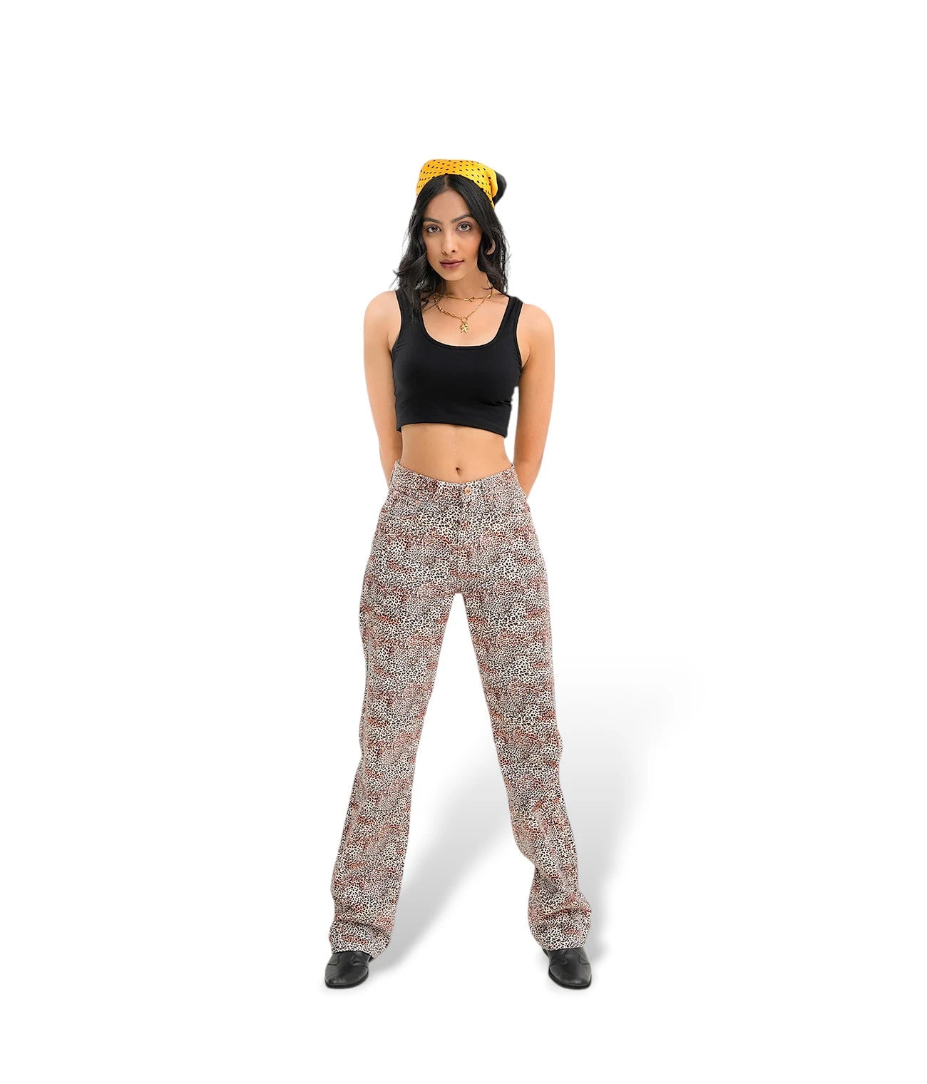 Multi Tone Denim Straight Fit Jeans