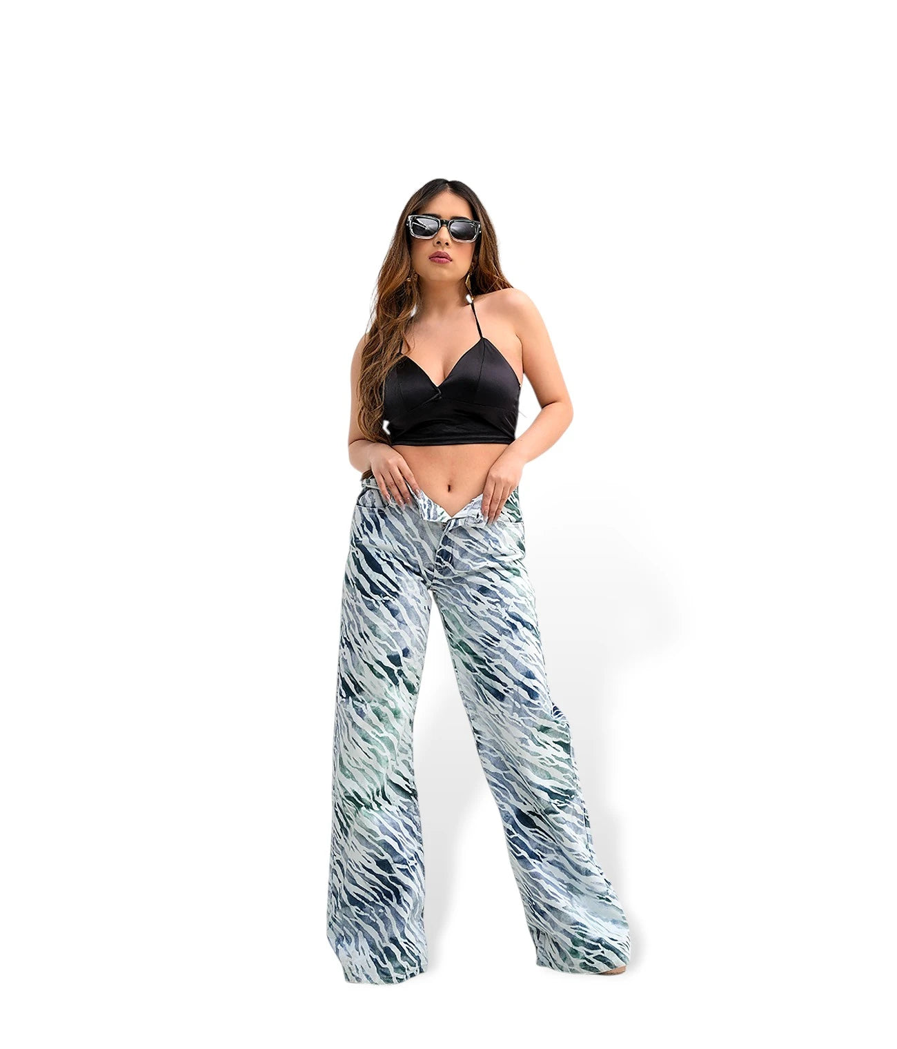Zebra Print Wide leg jeans