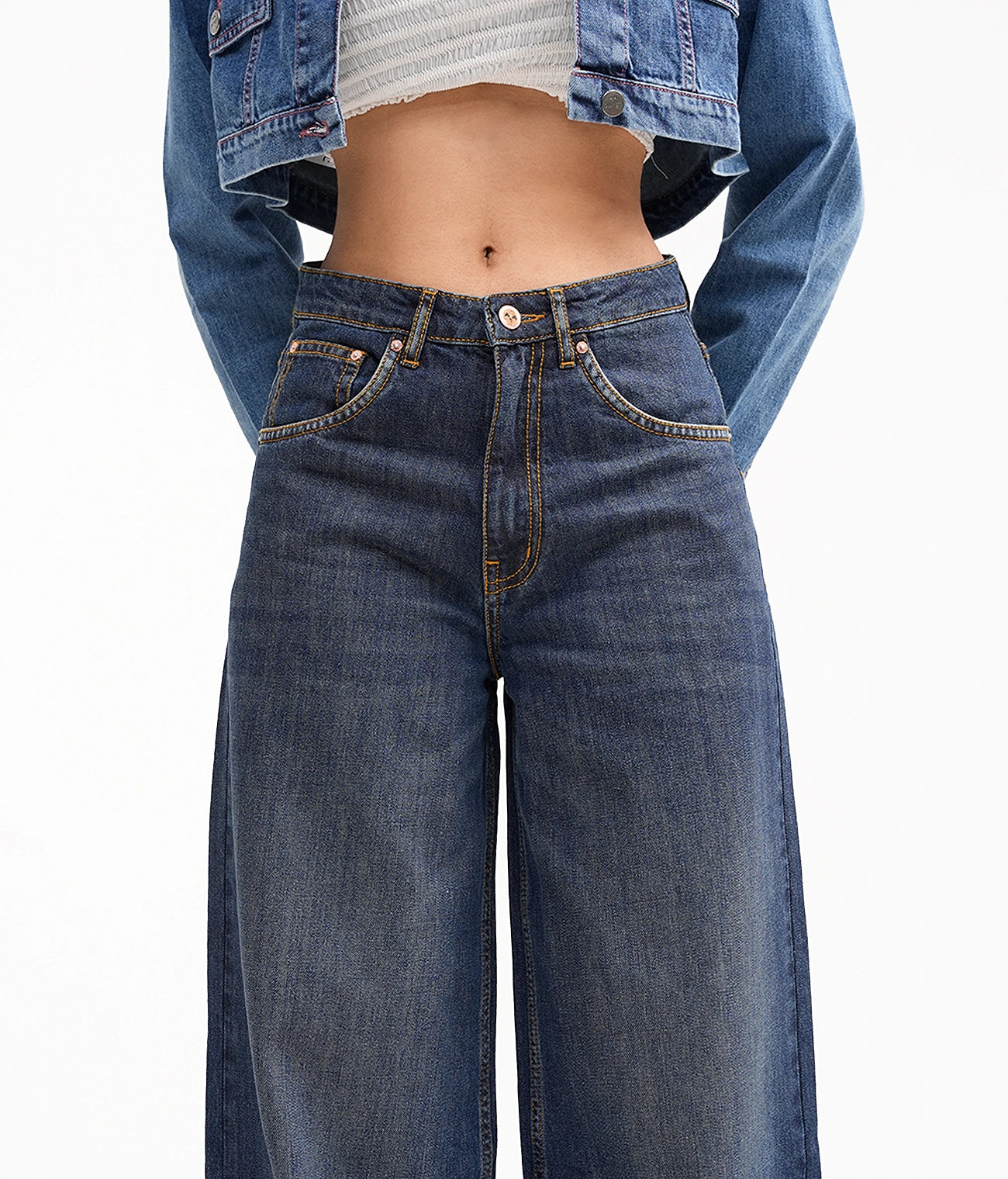 Midnight Blue Denim wide leg Jeans