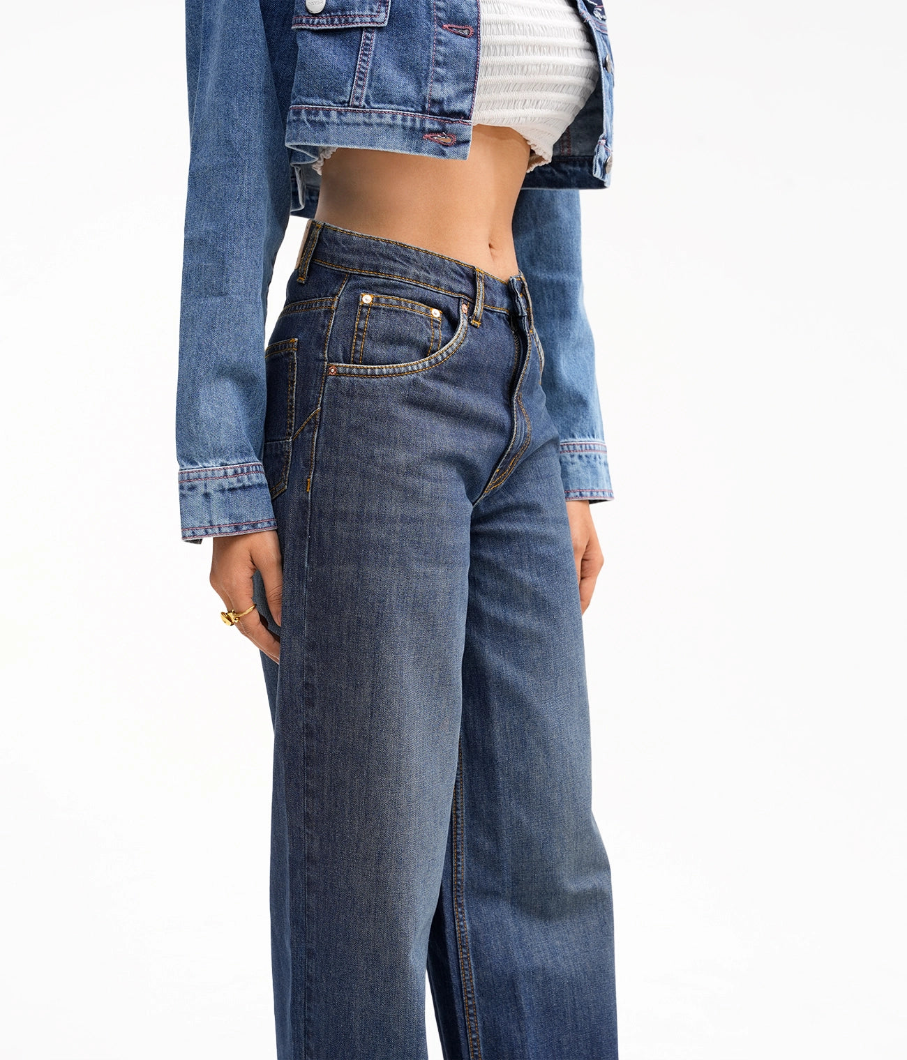 Midnight Blue Denim wide leg Jeans