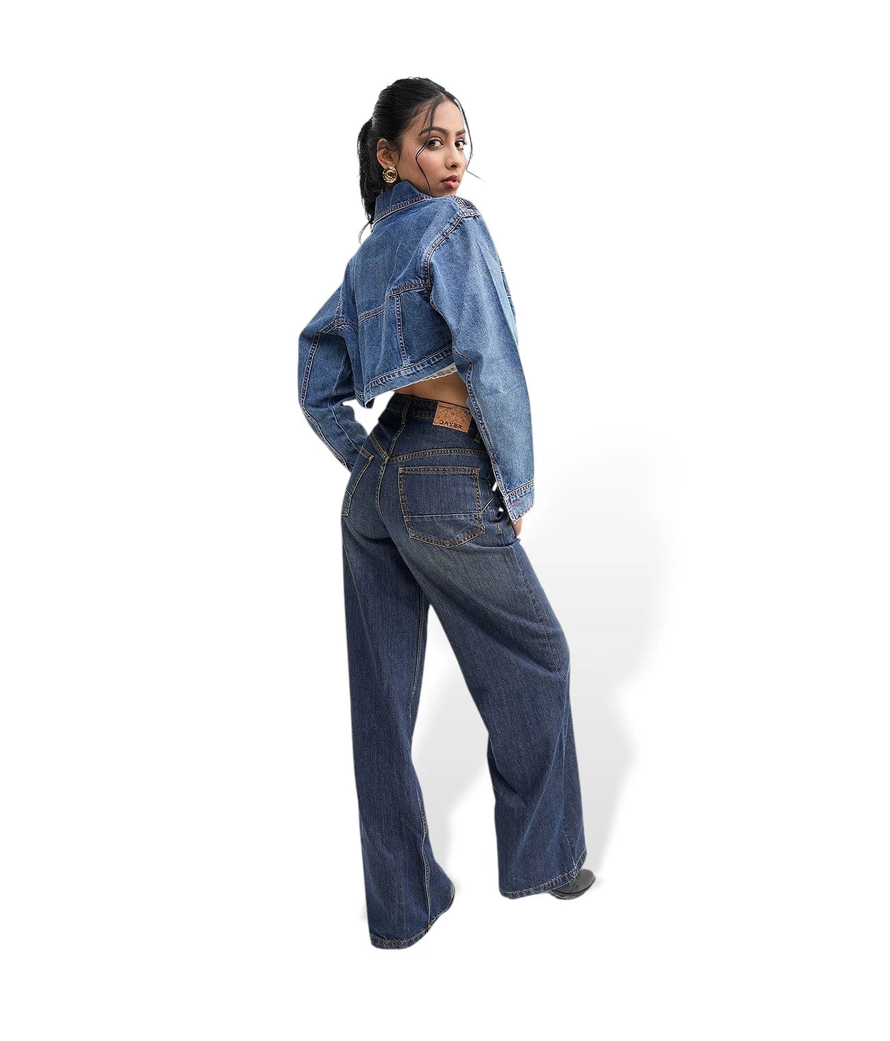 Midnight Blue Denim wide leg Jeans