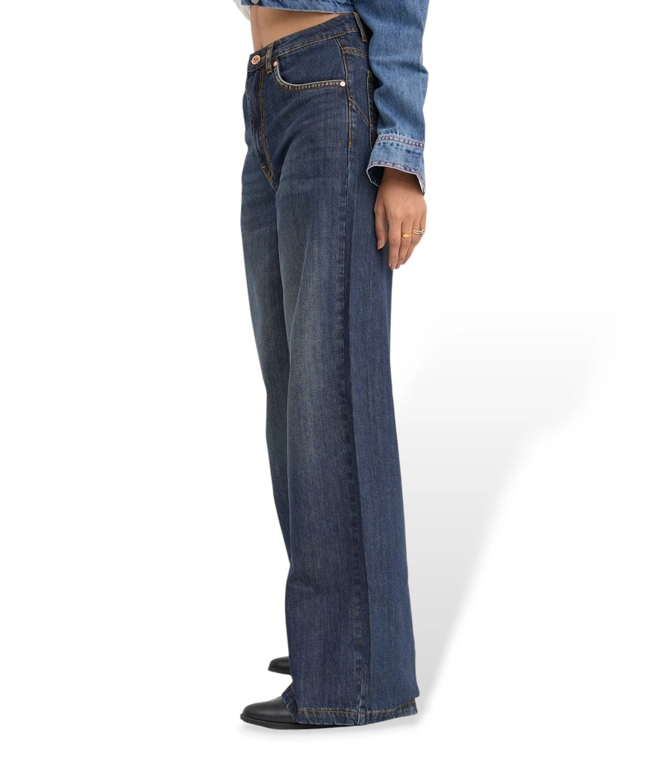 Midnight Blue Denim wide leg Jeans