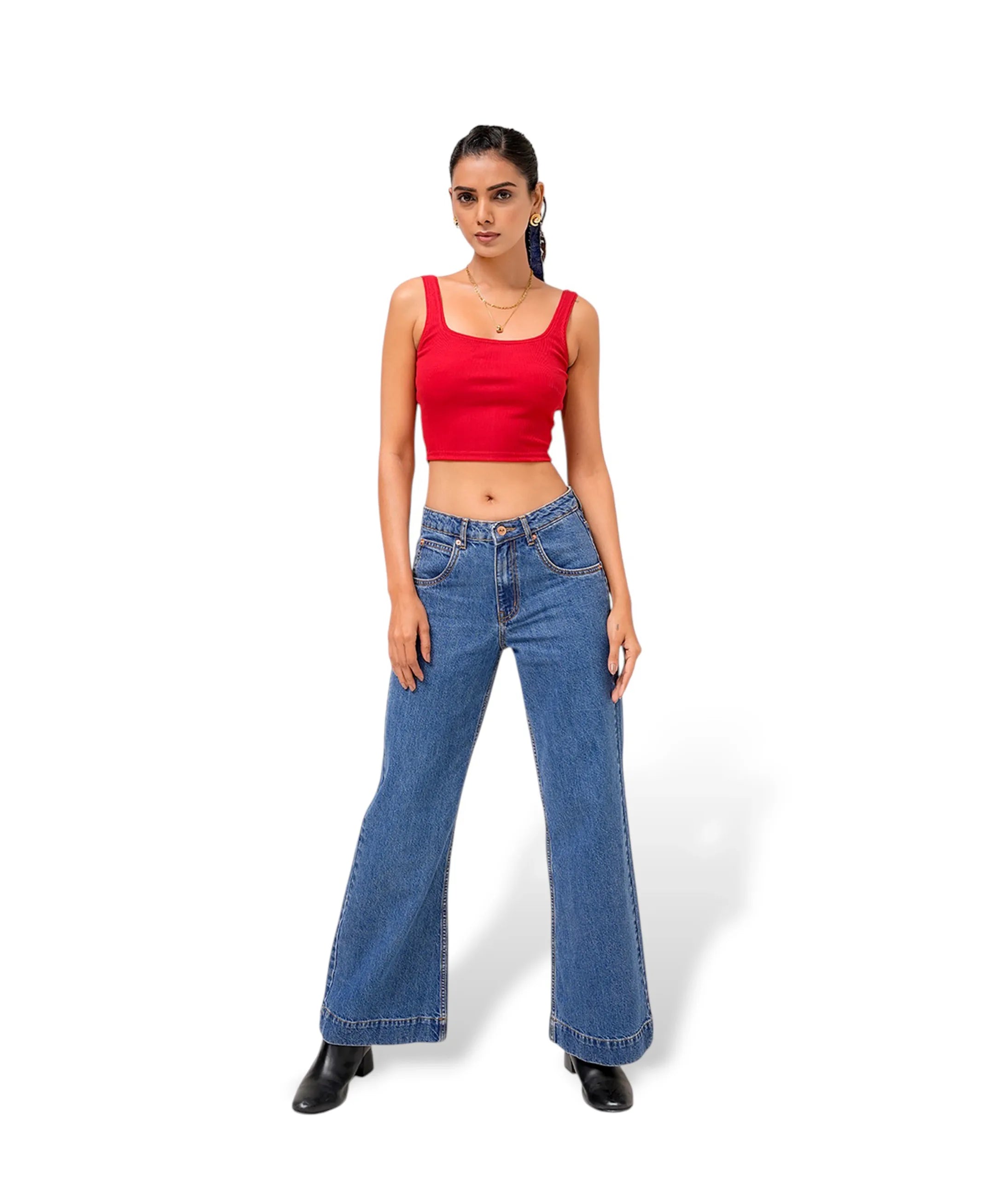Midnight Retro Denim Flare Jeans