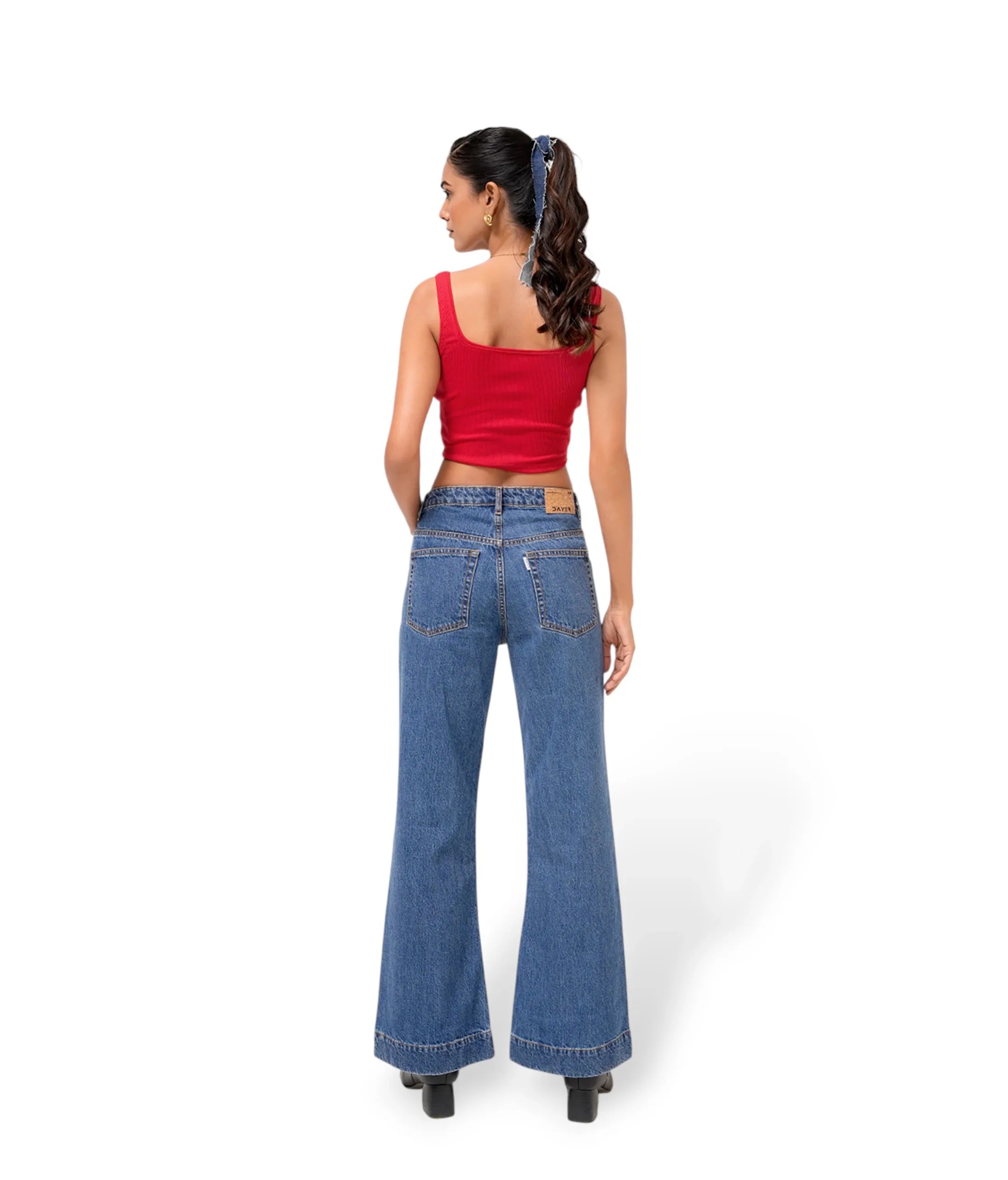 Midnight Retro Denim Flare Jeans