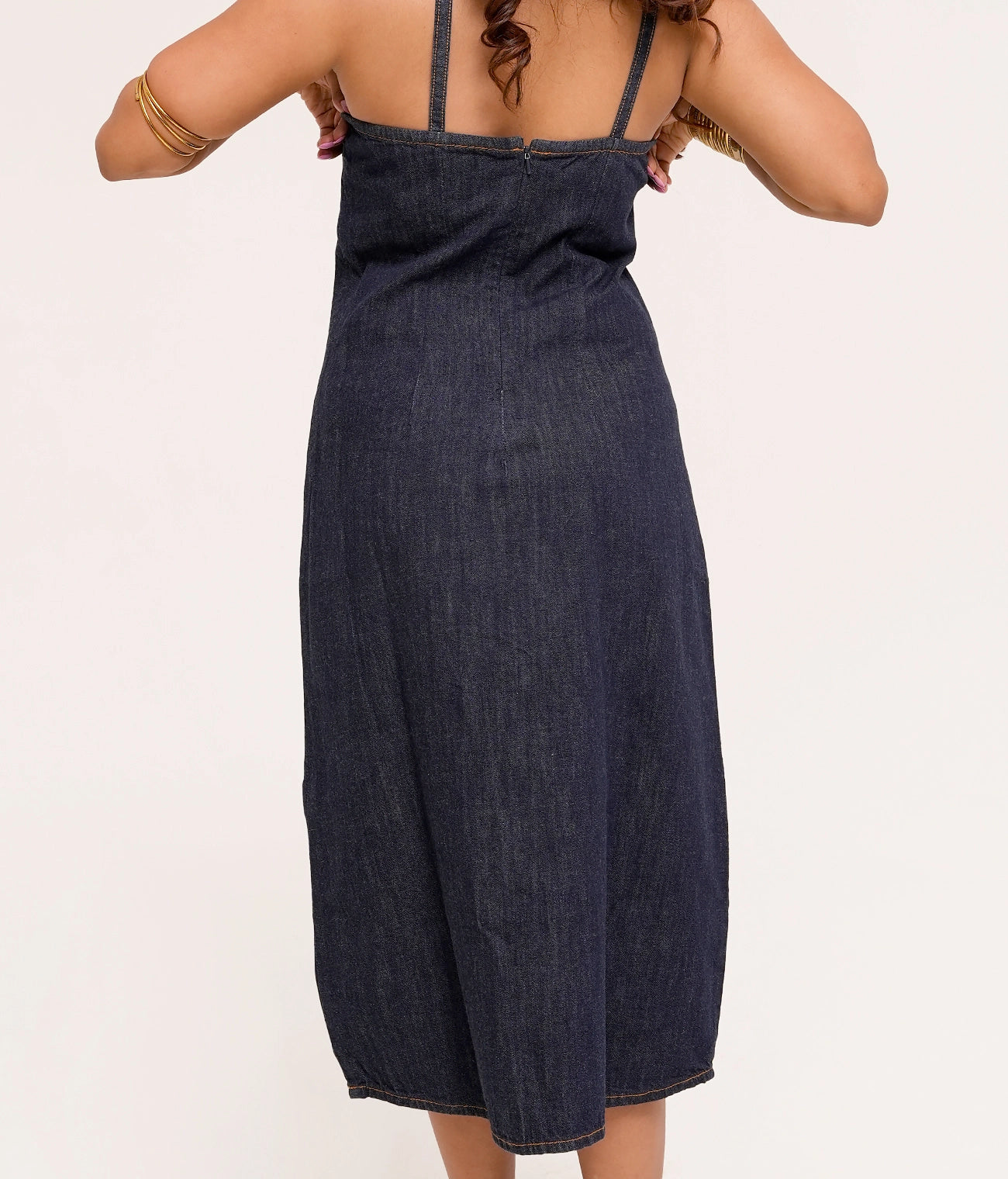 Dark blue Strappy Denim Dress