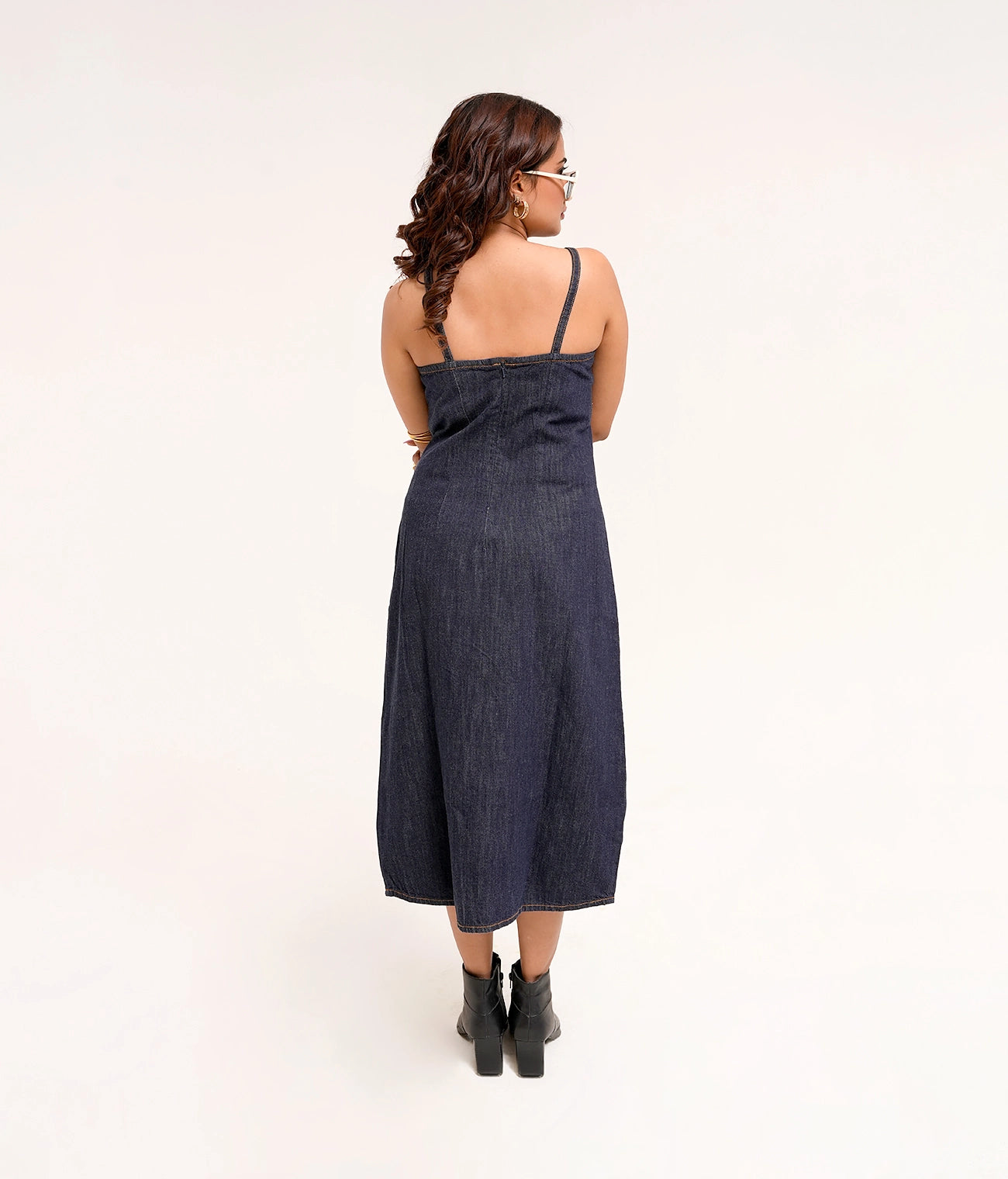 Dark blue Strappy Denim Dress