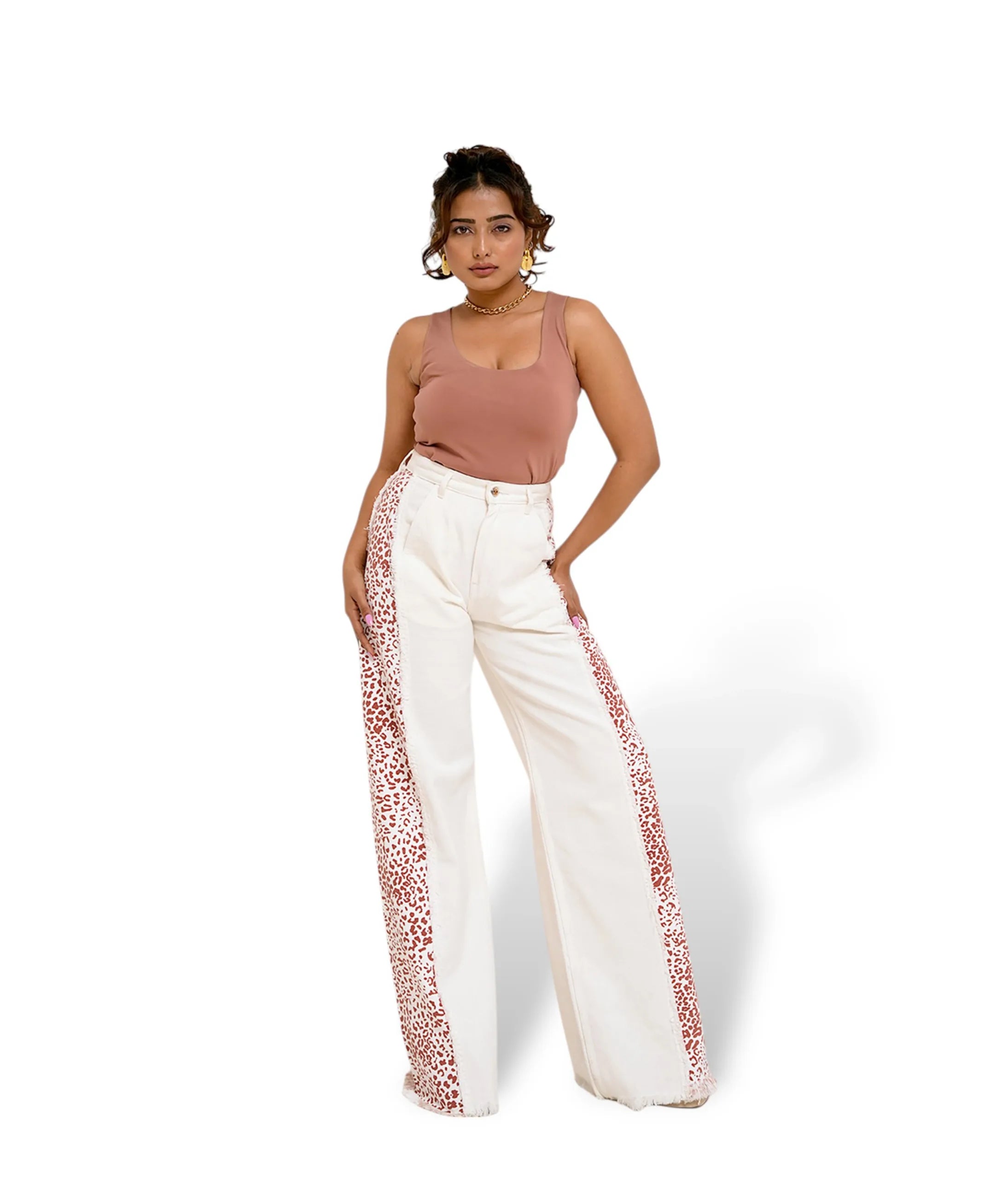 Off White Wild Side Wide-Leg Panel Jeans