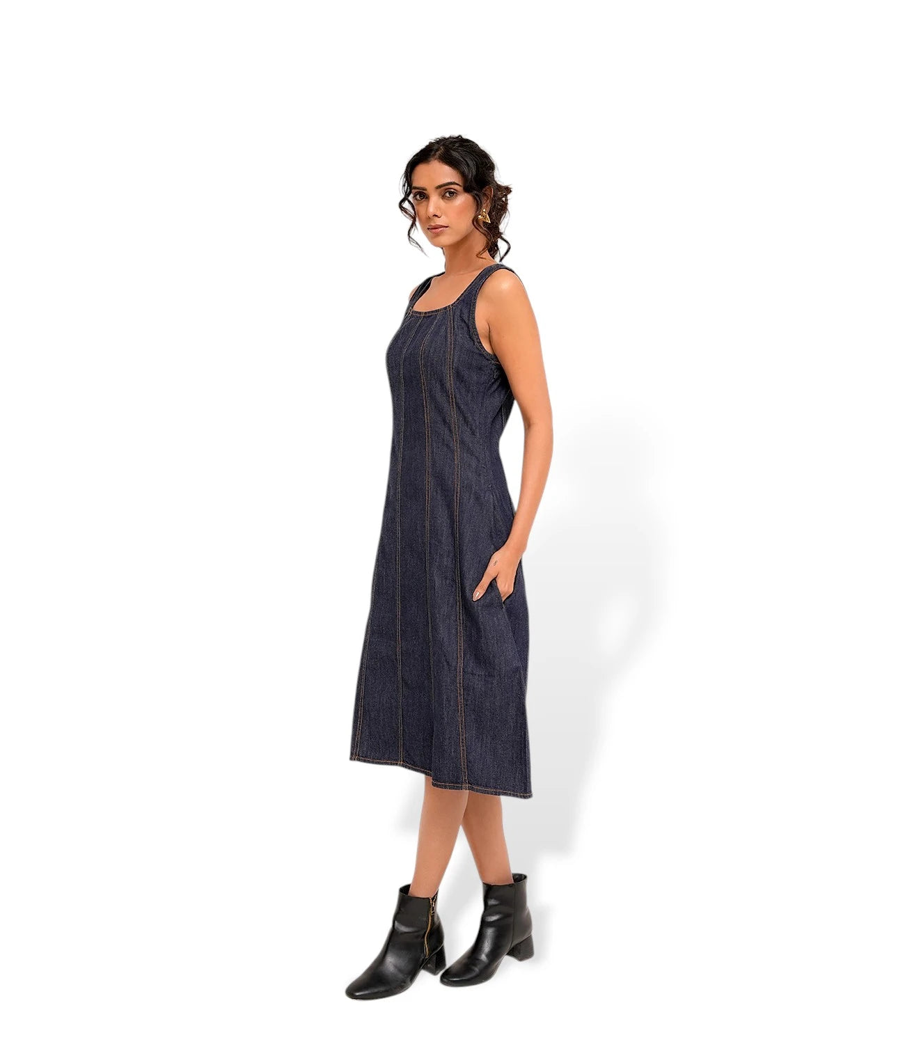 Women Denim A Line Dress