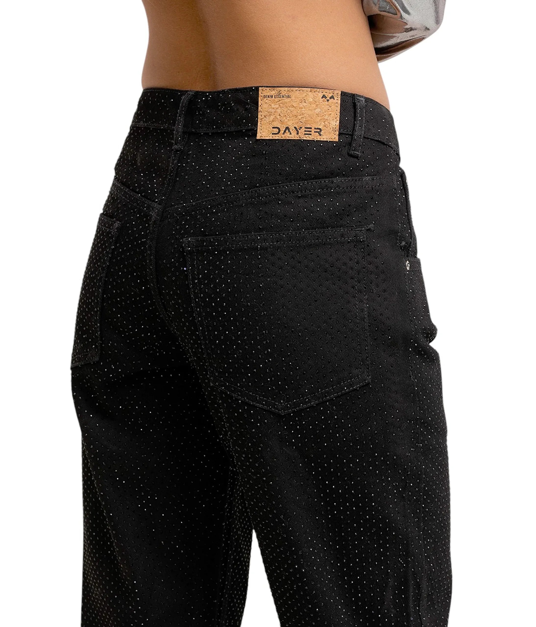 Rhinestone Denim Straight Fit Jeans