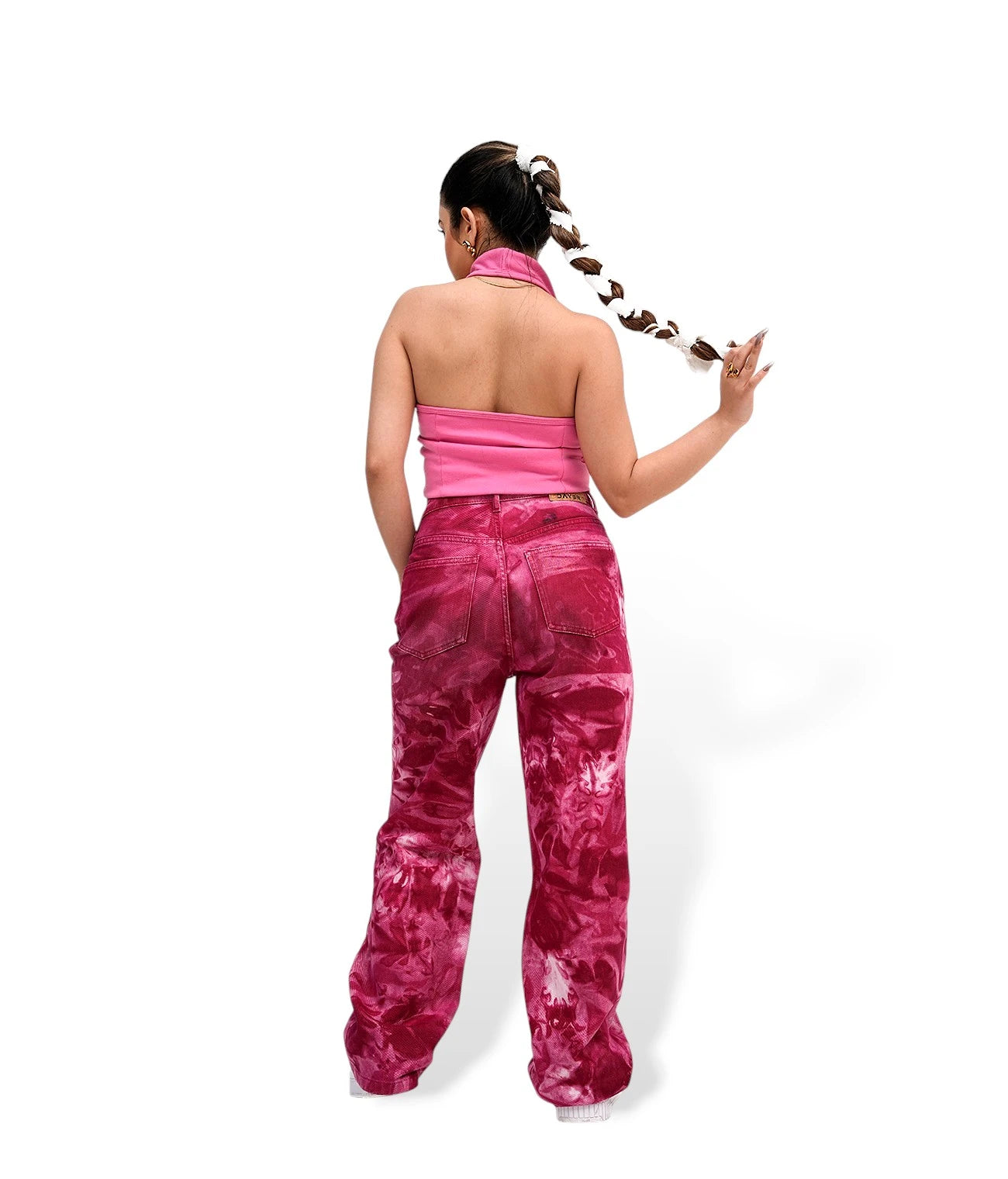Bubblegum tie dye baggy jeans