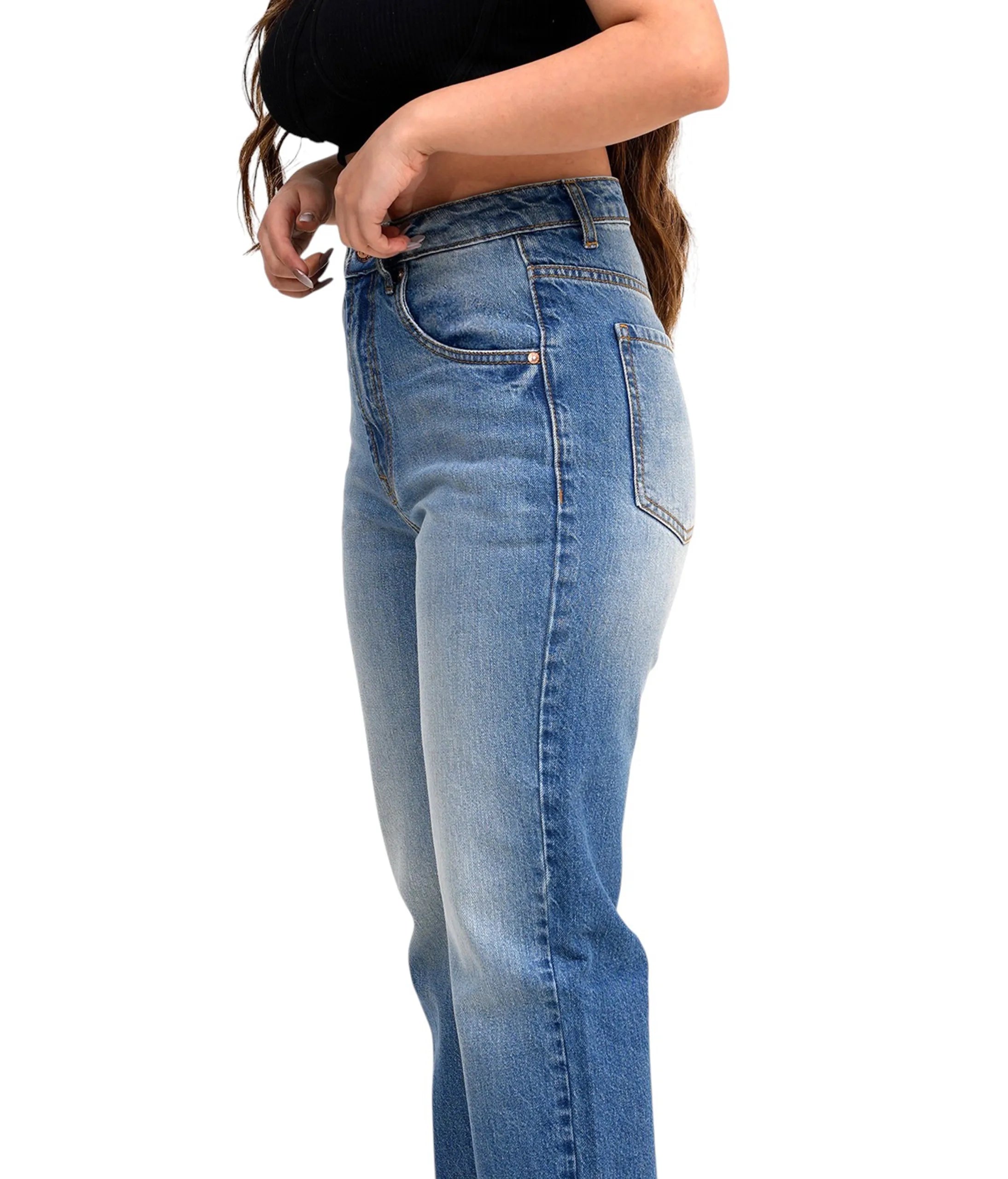 Classic Blue Denim Straight Jeans