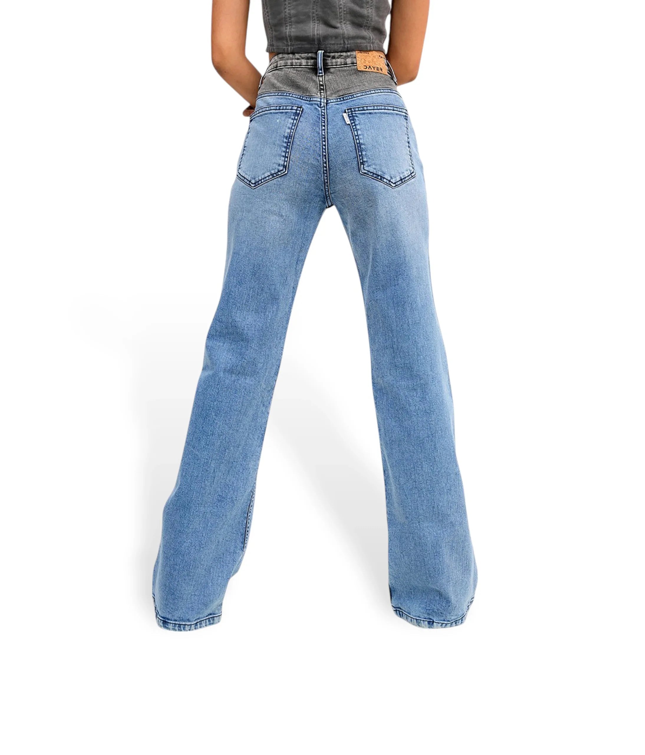 DualTone  Denim Flare Jeans