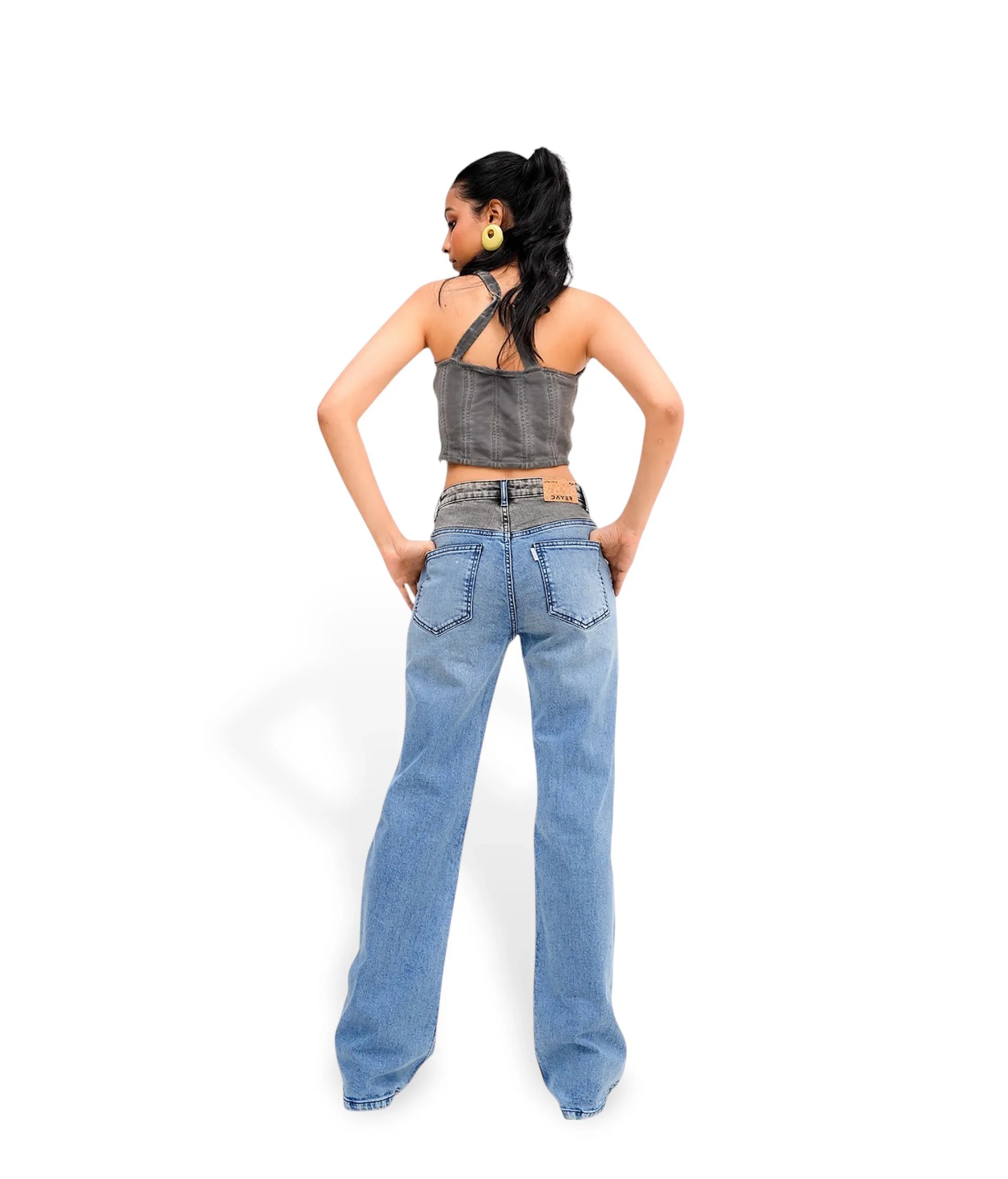 DualTone  Denim Flare Jeans